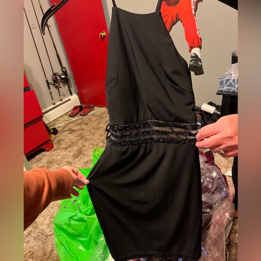 Black racer back dress